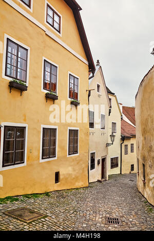 Straße in Cesky Krumlov Stockfoto