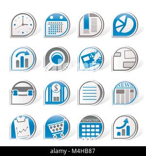 Einfaches Geschäft und Büro Internet Icons-Vektor Icon Set Stock Vektor