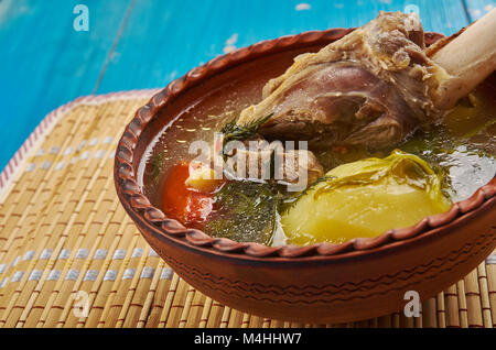 Parcha bozbash iranischen AzerbaijanMiddle östlichen Hammel Suppe Stockfoto