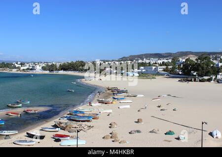 Tunesien, Fischerboote am Strand Stockfoto