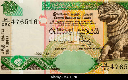 Sri Lanka 10 10 Rupee Bank Note Stockfoto