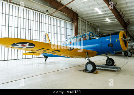 Vultee BT-13, Krieg Adler Air Museum, Santa Teresa, New Mexiko USA Stockfoto