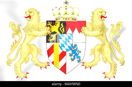 Wappen des Königreichs Bayern. 3D Illustration. Stockfoto