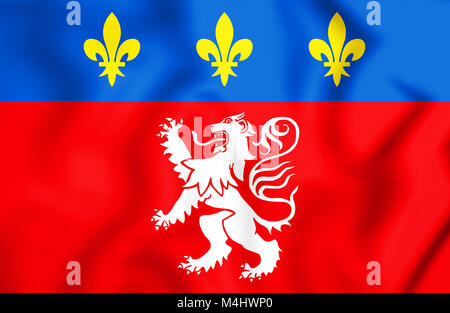 3D-Markierung von Lyon, Frankreich. 3D-Darstellung. Stockfoto