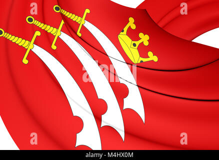 3D Flagge von Middlesex, England. 3D Illustration. Stockfoto