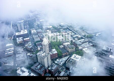 Luftaufnahmen über Seattle Washington Stockfoto