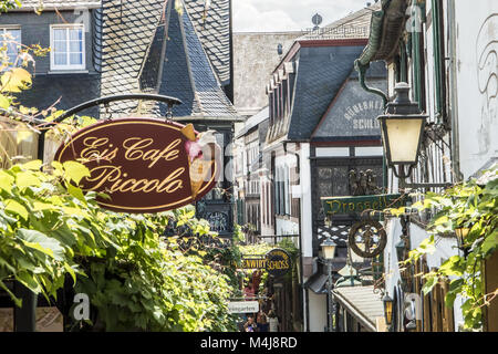 Rüdesheim, Drosselgasse Stockfoto