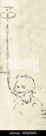 Underwater Breathing Apparatus, gezeichnet von Leonardo Da Vinci, circa 1475-80 Stockfoto