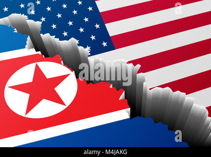 Crack Nordkorea USA Stockfoto