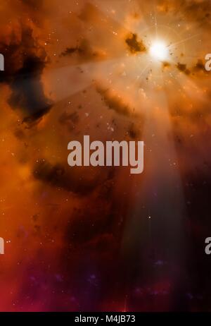 Abbildung einer Supernova, die Explosion eines massereichen Sterns in das unvermeidliche Ende der Versorgung der Fusionable Material in seinem Kern. Stockfoto