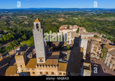 Mittelalterliche Stadt San Gimignano in der Toskana Italien Stockfoto