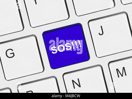 Computer Tastatur mit SOS-Taste Stockfoto