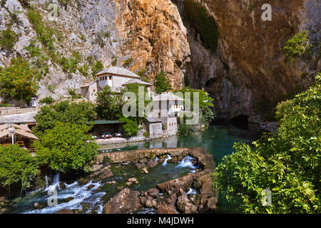 Blagaj Derwisch Haus - Bosnien und Herzegowina Stockfoto