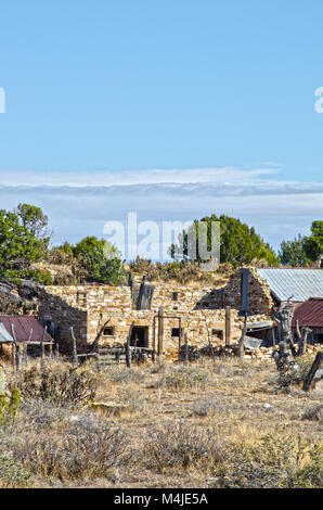 Dieses alte Stage Coach Stop war auf dem Santa Fe Trail entfernt, in der Nähe von 'Loch im Felsen' um Thatcher, Colorado. Stockfoto