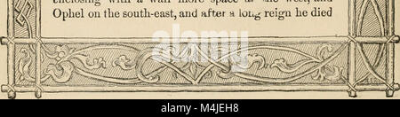 Dieses Buch bietet eine detaillierte Beschreibung der antiken Ruinen im Orient, wobei der Schwerpunkt auf den Überresten des Tempels von König Salomon, den Lagerstädten und anderen bedeutenden archäologischen Stätten aus der Antike liegt und Einblicke in die antiken Zivilisationen bietet. Stockfoto