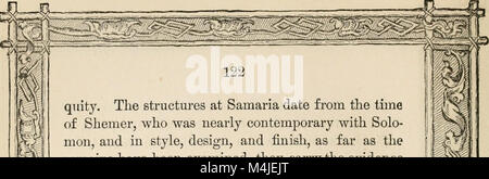 „Antiquities of the Orient enthüllt“ zeigt eine Beschreibung der antiken Ruinen, einschließlich der Überreste des Tempels von König Solomonâ und anderer prominenter Städte. Es konzentriert sich auf die Geschichte, Architektur und Bedeutung dieser Strukturen in alten Zivilisationen. Stockfoto