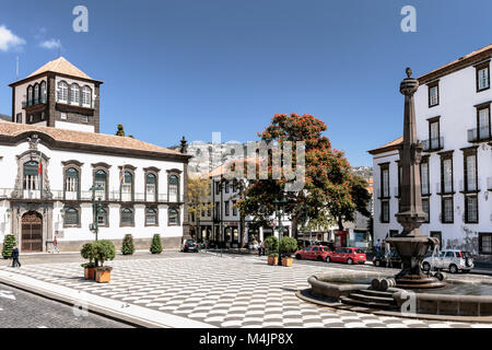 Funchal - Rathausplatz - Madeira Stockfoto