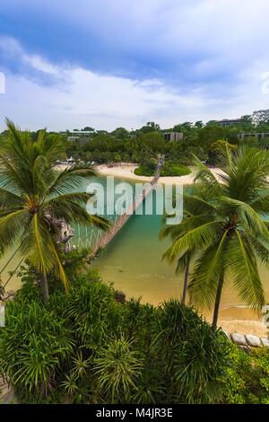 Hängebrücke auf Palawan in Sentosa Singapur Stockfoto