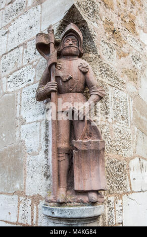 Roland Statue am Rathaus von Korbach, offiziell die Hansestadt Korbach Landkreis Waldeck-Frankenberg, Nordhessen, Deutschland Stockfoto