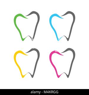 Abstrakte Zahnschmuck Line Art Symbole Symbol Vektor Grafik Logo Design Stock Vektor