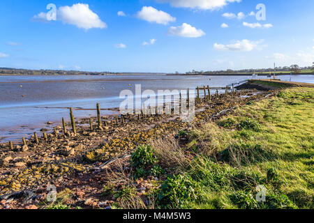 Der Fluss Exe Estuary vom Rasen Hotel, in der Nähe von Bath, Devon. Februar 2018. Stockfoto