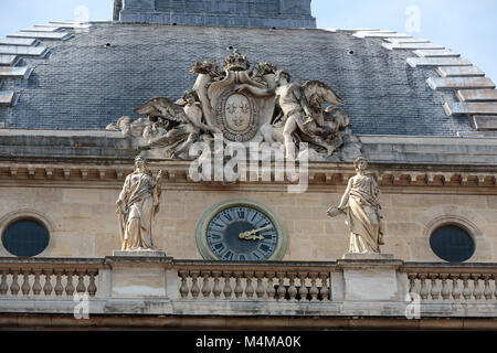 Fassade der Palast der Justiz in Paris Stockfoto