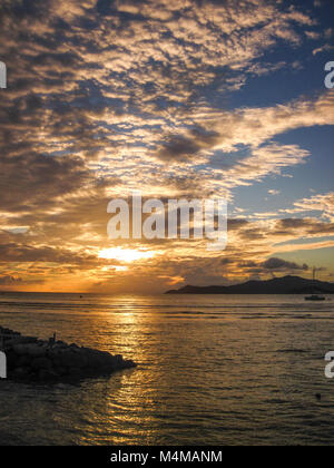 Indischer Ozean Sonnenuntergang, die Syechelles Stockfoto