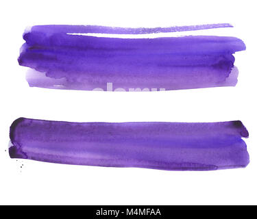 Satz von mehreren Geraden watercolor Purpur Lack Stockfoto