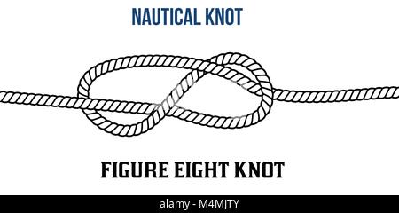 Abbildung 8 Knoten auf weißem Hintergrund, Vector Illustration Stock Vektor