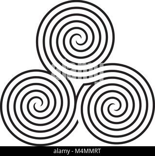 Dreifache Spirale labyrinth Symbol, Vector Illustration Stock Vektor