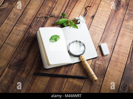Leere Schreibwaren Elemente Stockfoto