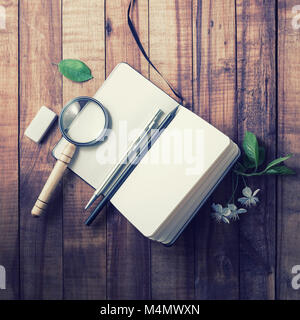 Notebook und Schreibwaren Stockfoto
