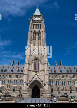 Parlament Gebäude Peace Tower, Parliament Hill, Ottawa, Ontario, Kanada. Stockfoto