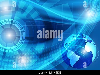 Blue Abstract background mit Erde digitale Technologie Konzept, Vector Illustration (NASA Stock Vektor