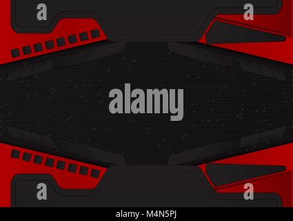 Abstract vector Schwarz und Rot Farbe Hintergrund mit Kopie Raum für Wirtschaft und Technologie Stock Vektor