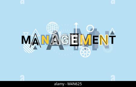 Management Projekt Business schöpferischen Wort über abstrakte geometrische Formen Hintergrund Web Banner Stock Vektor