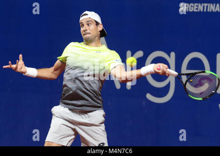 Bueos Aires, Argentinien. 16 Feb, 2018. Dominic Thiem im Viertelfinale von Buenos Aires ATP 250 Diese Freitag auf zentralen Hof des Lawn Tennis in Buenos Aires, Argentinien. Credit: Néstor J. Beremblum/Alamy leben Nachrichten Stockfoto