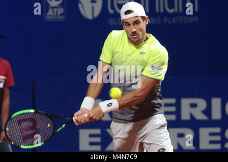 Bueos Aires, Argentinien. 16 Feb, 2018. Dominic Thiem im Viertelfinale von Buenos Aires ATP 250 Diese Freitag auf zentralen Hof des Lawn Tennis in Buenos Aires, Argentinien. Credit: Néstor J. Beremblum/Alamy leben Nachrichten Stockfoto