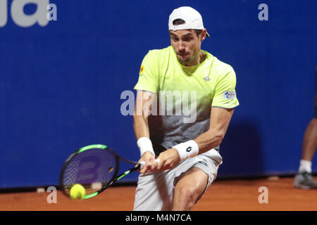 Bueos Aires, Argentinien. 16 Feb, 2018. Dominic Thiem im Viertelfinale von Buenos Aires ATP 250 Diese Freitag auf zentralen Hof des Lawn Tennis in Buenos Aires, Argentinien. Credit: Néstor J. Beremblum/Alamy leben Nachrichten Stockfoto