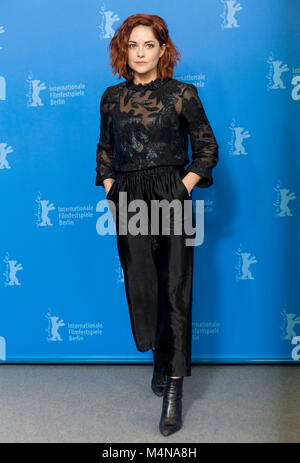 Berlin, Deutschland. 16 Feb, 2018. Sarah Greene besucht die Foto Aufruf von 'Schwarz 47" während der 68. Internationalen Filmfestspiele Berlin, Berlinale, im Hotel Grand Hyatt in Berlin, Deutschland, am 16. Februar 2018. - Keine LEITUNG SERVICE-Credit: Hubert Boesl/dpa/Alamy leben Nachrichten Stockfoto