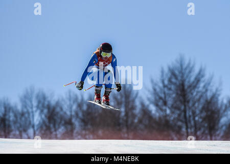 Februar 17, 2018: Sofia Goggia von Italien konkurrieren in der Super-G an Jeongseon Alpine Center, Pyeongchang, Südkorea. Ulrik Pedersen/CSM Stockfoto