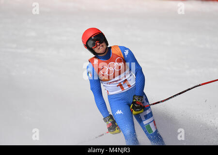 Pyeongchang, Südkorea. 17 Feb, 2018. Federica Brignone aus Italien während der Frauen Ski alpin Super-G bei den Olympischen Winterspielen 2018 in der Jeongseon Alpine Center in Pyeongchang, Südkorea, 17. Februar 2018. Quelle: Tobias Hase/dpa/Alamy leben Nachrichten Stockfoto