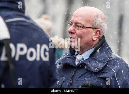 München, Bayern, Deutschland. 17 Feb, 2018. (Foto: Sachelle Babbar) Rainer Wendt, Chef der Deutschen Polizei Gewerkschaft (DPolG) Während der Münchner Sicherheitskonferenz wird angezeigt. Credit: Sachelle Babbar/ZUMA Draht/Alamy leben Nachrichten Stockfoto