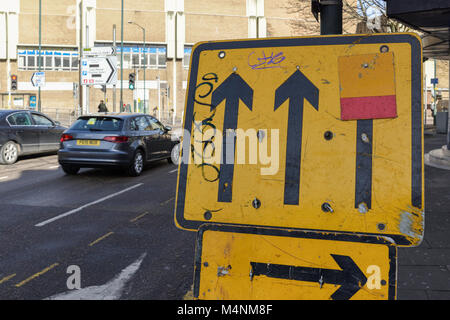 Straßenverkehr Schilder, UK. Stockfoto