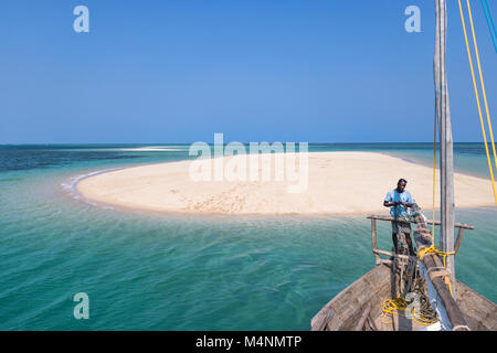 Desert Island in Mosambik mit türkisblauem Meer Stockfoto