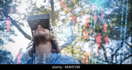 Zusammengesetzte 3D-Bild von binären Codes und Symbole Stockfoto