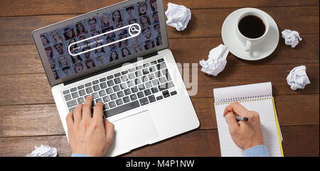 Das zusammengesetzte Bild im digitalen zusammengesetzte Bild von search engine Logo Stockfoto