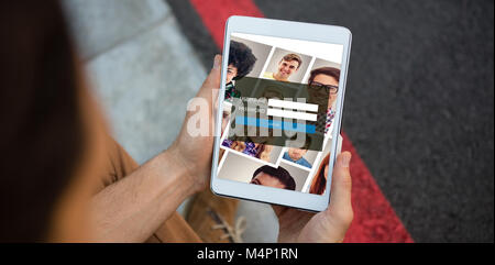 Das zusammengesetzte Bild im Login Seite Stockfoto