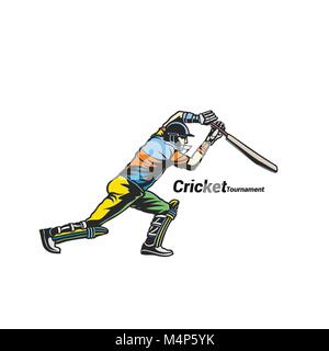 Kricket batsman Vector Illustration Design. Stock Vektor