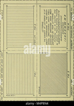 „Blueprint Reading“ ist ein praktisches Handbuch, das den Lesern Anweisungen zur Interpretation von Blueprints gibt. Der Schwerpunkt liegt dabei auf mechanischen Zeichnungskonventionen, Projektionsmethoden und der Analyse typischer Platten zum Verständnis technischer Pläne. Stockfoto